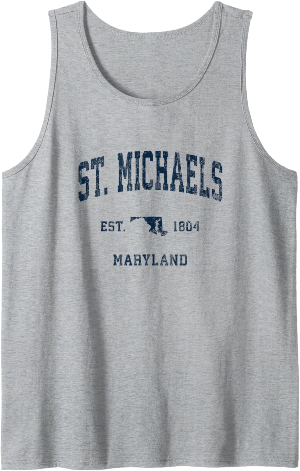 St. Michaels Maryland MD Vintage Athletic Navy Sports Design Tank Top