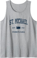 St. Michael Pennsylvania PA Vintage Athletic Navy Sports Des Tank Top