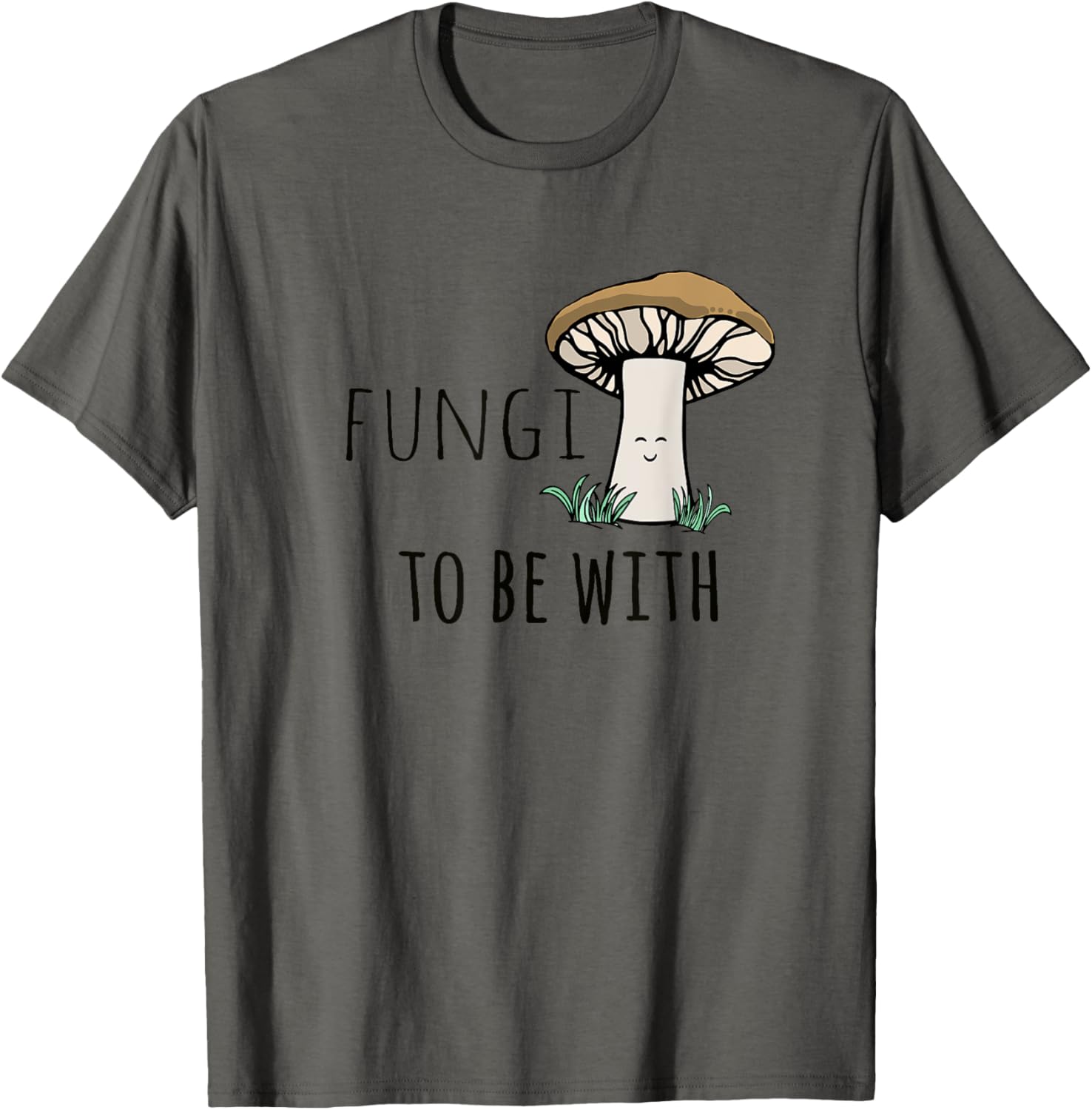 Moonlight Makers Women's Funny Mushroom T-Shirt, Grey, Small