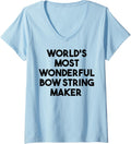 Womens World's Most Wonderful Bow String Maker V-Neck