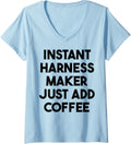 Womens Instant Harness Maker Just Add Coffee V-Neck