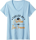 Fueled by Coffee and Ice Cream Gelato Maker Lover Ice Cream V-Neck
