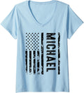 Womens Michael Last Name Funny Surname Family Reunion Team Michael V-Neck