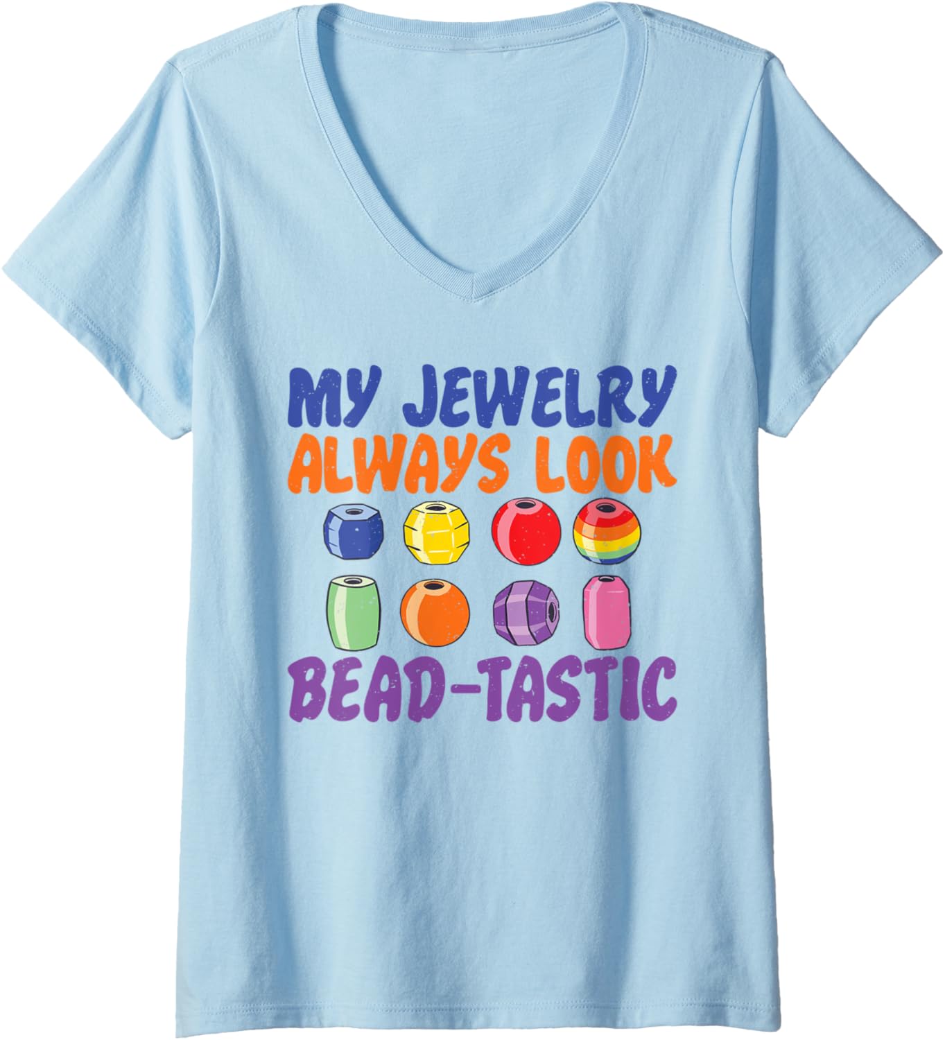 Womens Jewelry Bead-tastic Jewelry Maker Making Lover Graphic V-Neck