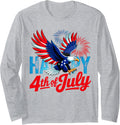 4th of July Patriotic Eagle American Flag USA women Eagle Long Sleeve