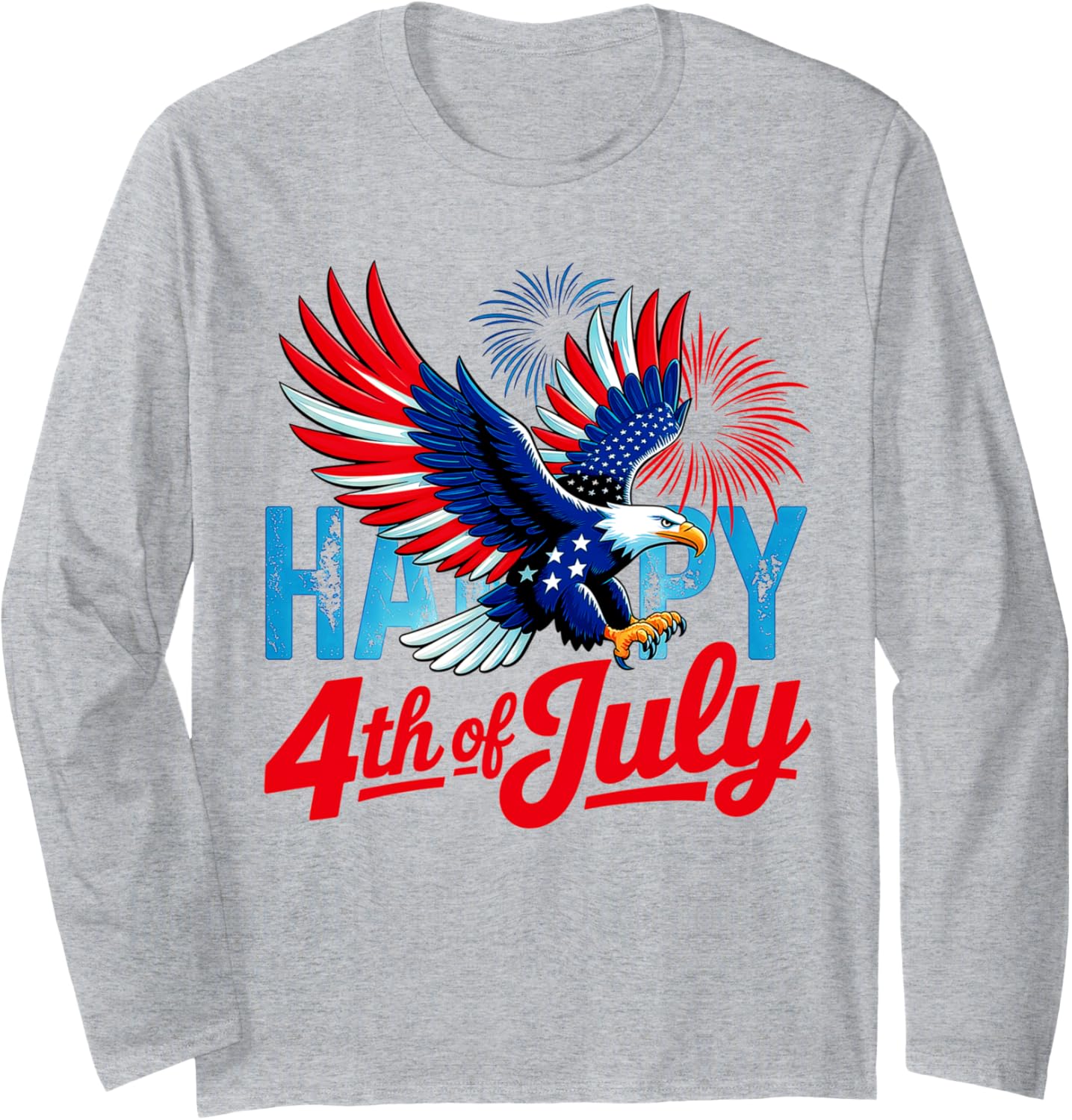 4th of July Patriotic Eagle American Flag USA women Eagle Long Sleeve
