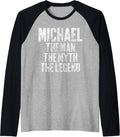 Personalized Shirt Michael The Man The Myth The Legend Raglan Baseball Tee
