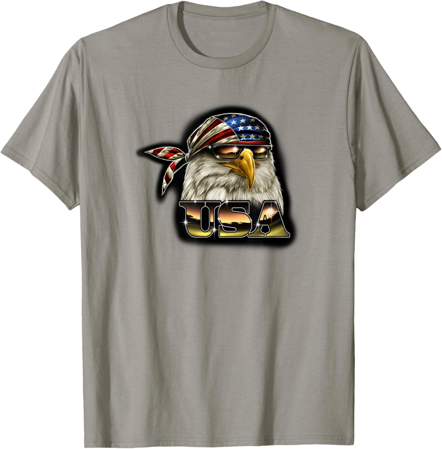 Trendy Patriotic Eagle With American Flag Bandana