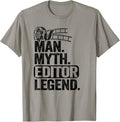 Mens Man Myth Editor Legend Movie Producer Dad Editing Filmmaker