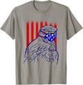 patriotic bald eagle face mask american flag T-Shirt for Women Kids Men
