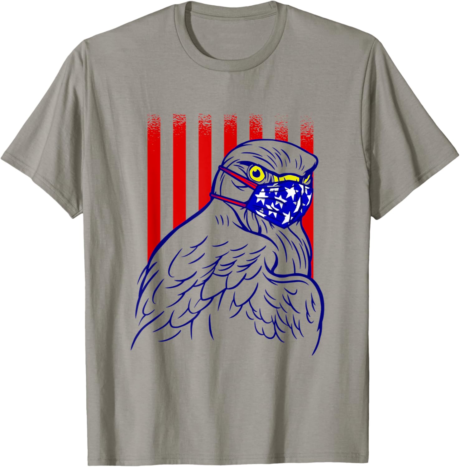 patriotic bald eagle face mask american flag T-Shirt for Women Kids Men