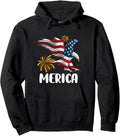 Merica Bald Eagle Mullet Tshirts 4Th Of July American Flag Pullover Hoodie