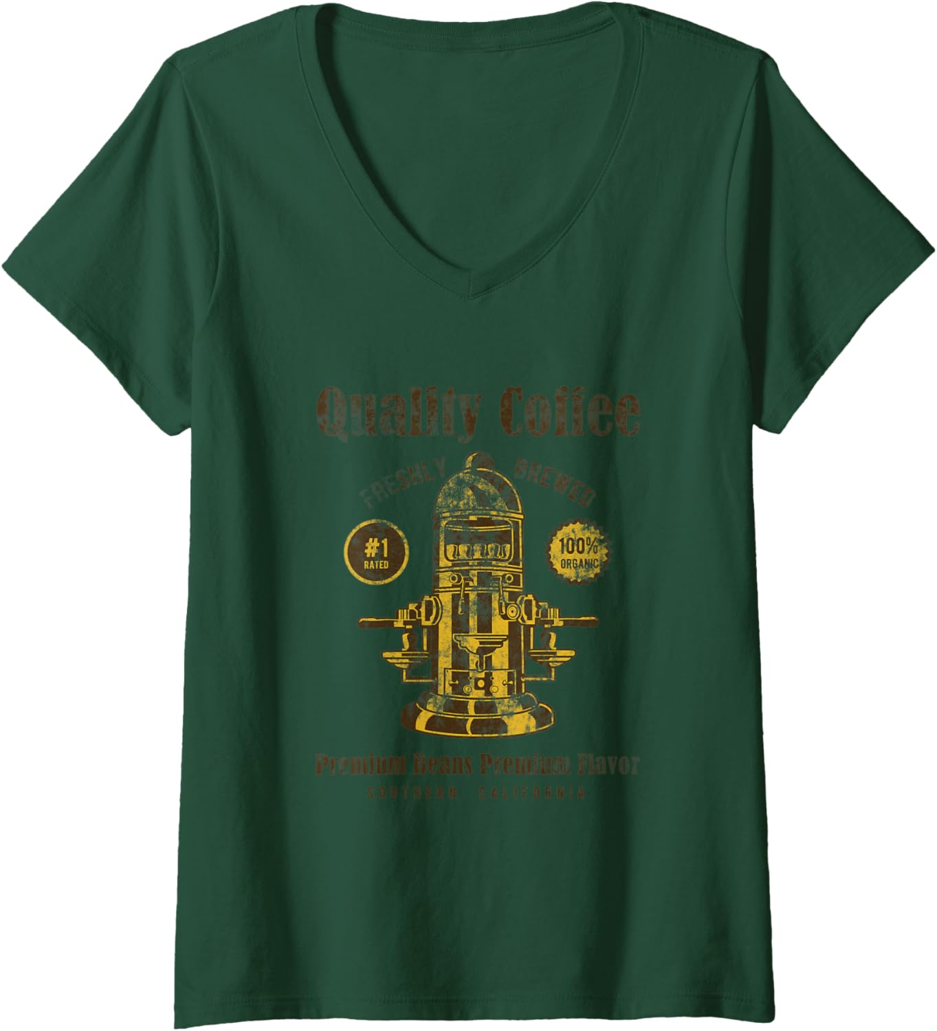 Womens Classic Vintage Espresso Maker V-Neck