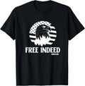Free Indeed John 8:36 Christian USA American Flag Eagle