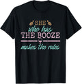 Womens She Who Has the Booze Makes the Rules Funny Bartender