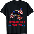 Running The World Since 1776 American Patriot Flag Eagle