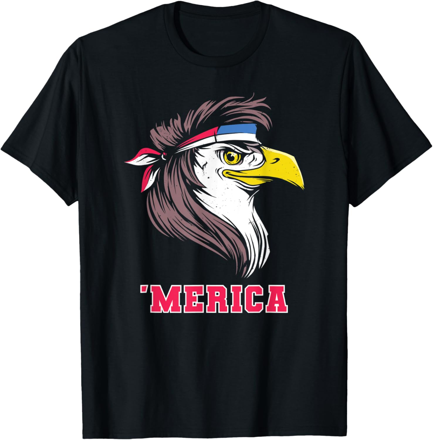 Merica Bald Eagle with Funny Mullet for Patriotic Americans T-Shirt for Women Kids Men