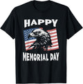 Happy Memorial Day Bald Eagle American Flag Vintage Graphic