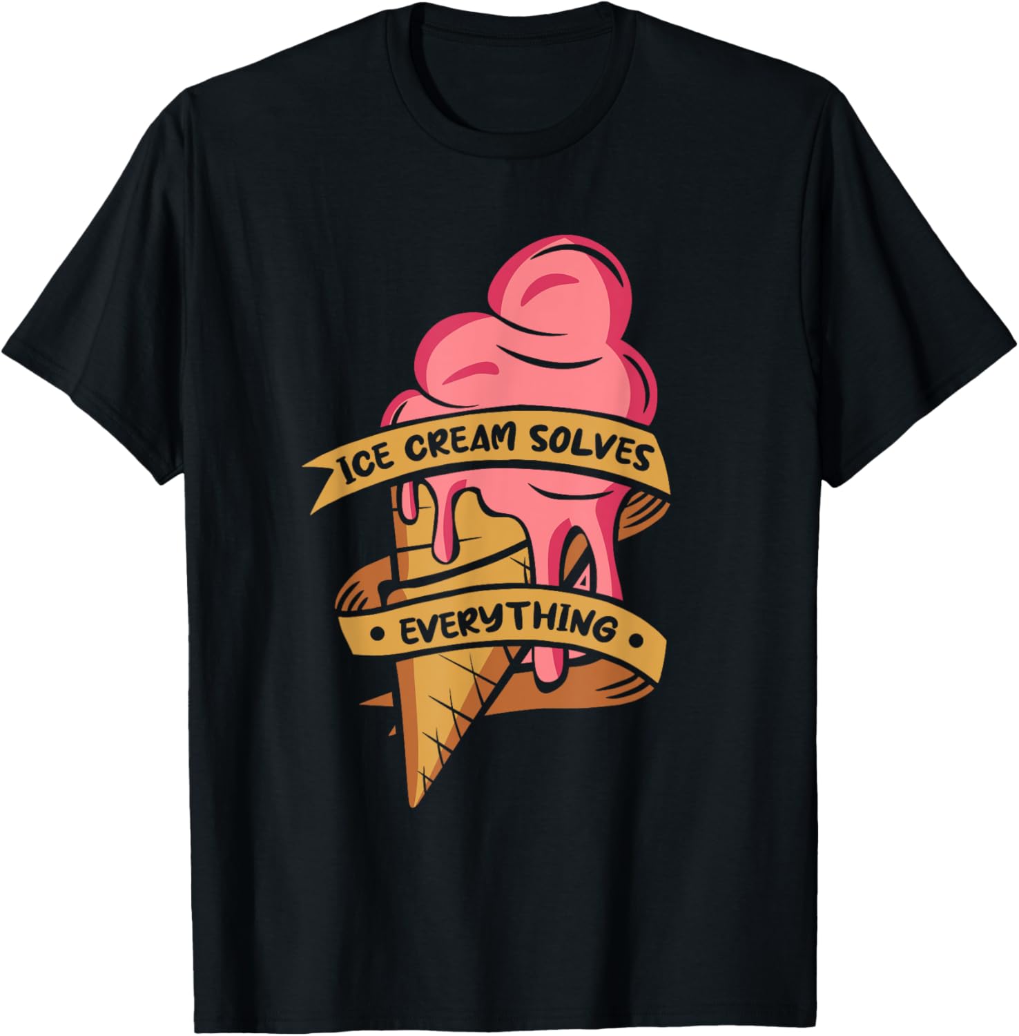 Ice Cream Solves Everything Gelato Maker Lover Ice Cream T-Shirt for Men Women Kids
