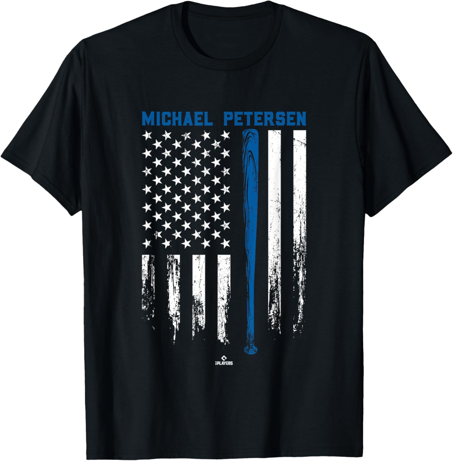 USA Flag Bat Michael Petersen Los Angeles Baseball MLBPA