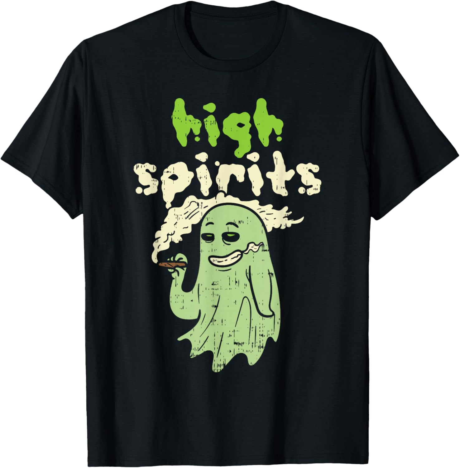 High Spirits Stoned Ghost Funny Weed Cannabis 420 Halloween