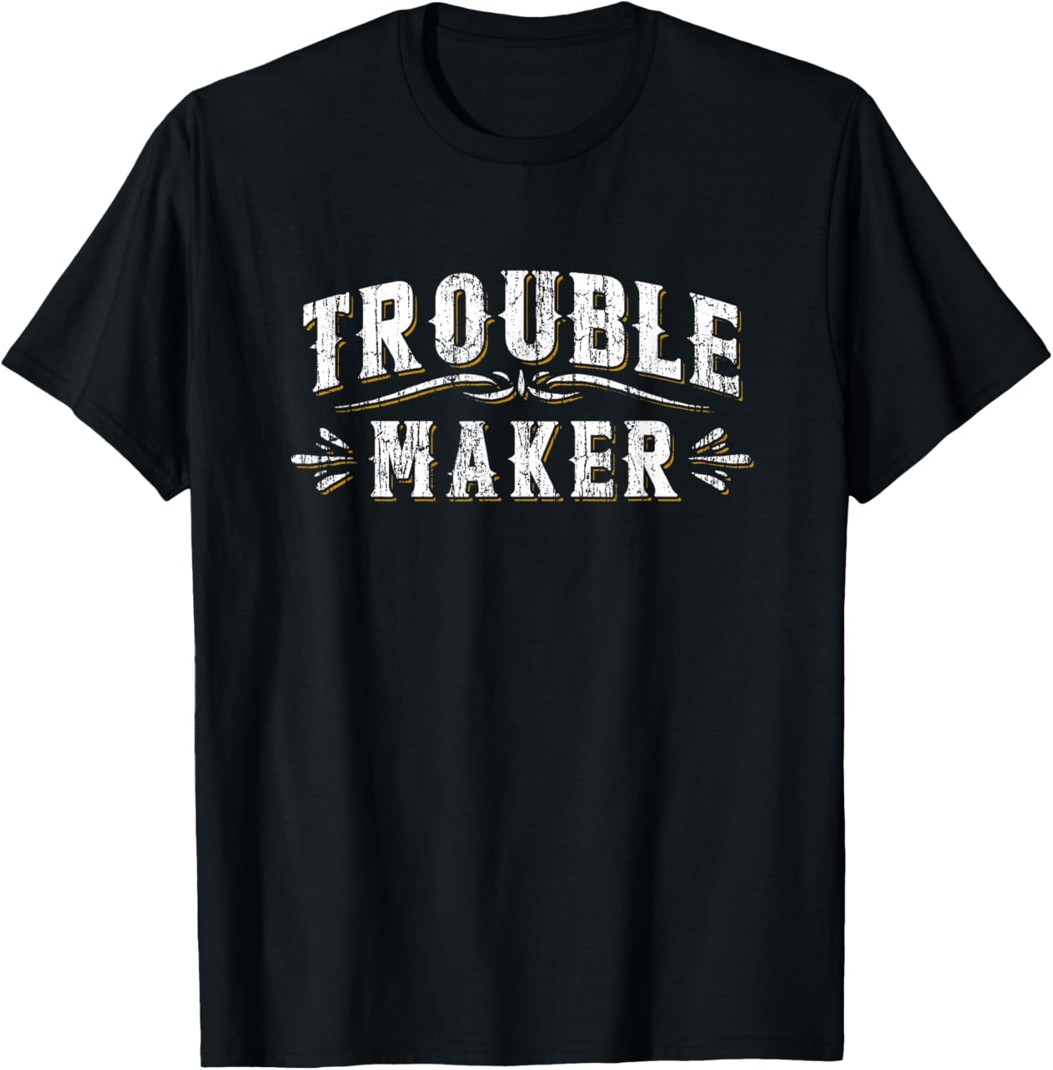 Trouble Maker T Shirt Funny Vintage Slogan Tee Mischievous