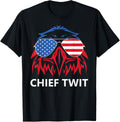 Chief Twit Shirt,Merica Eagle American Flag US Chief Twit T-Shirt for Women Men