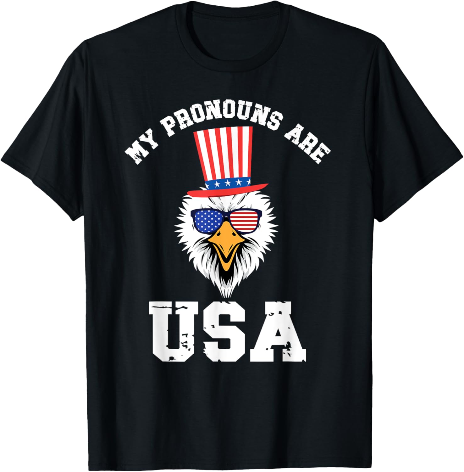 My Pronouns Are USA Funny American Flag Eagle 4th of July