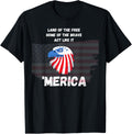 Land Free Home Brave Merica Patriotic American Flag Eagle Women Men