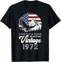 Vintage 1972 Patriotic Eagle 53rd Birthday American Flag T-Shirt for Women Men