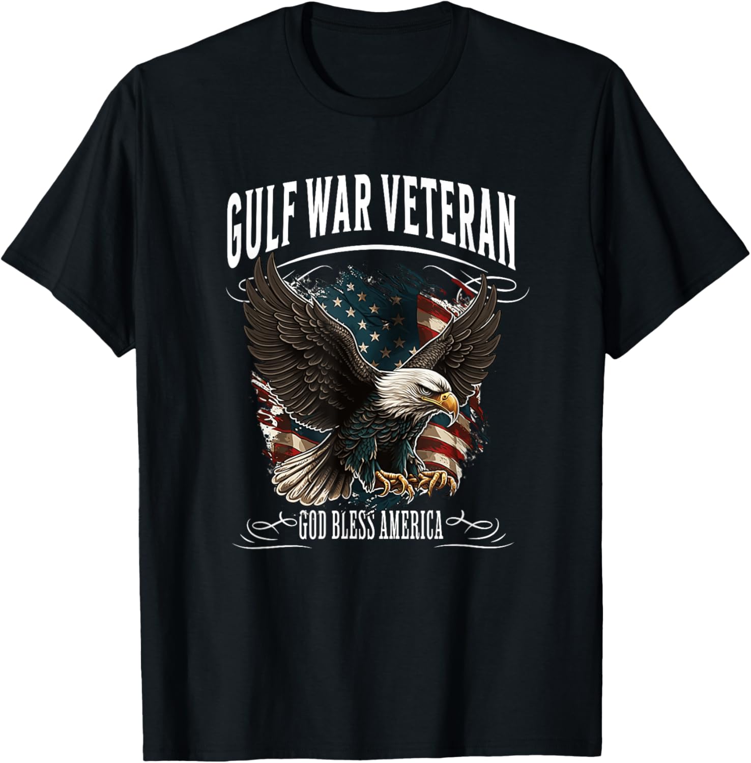 Gulf War Veteran American Flag Bald Eagle