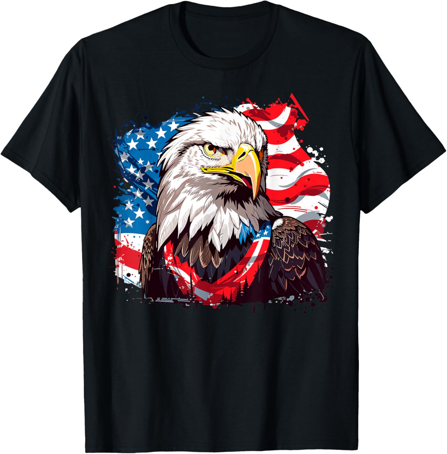 USA Flag Bald Eagle American Flag
