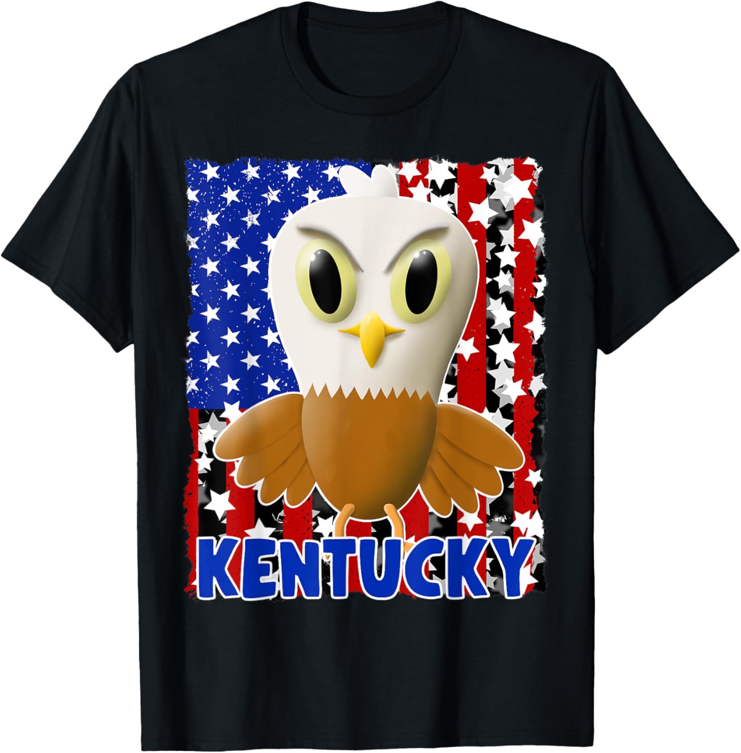 Kids Kentucky Bald Eagle Tshirt American Flag Boys Girls