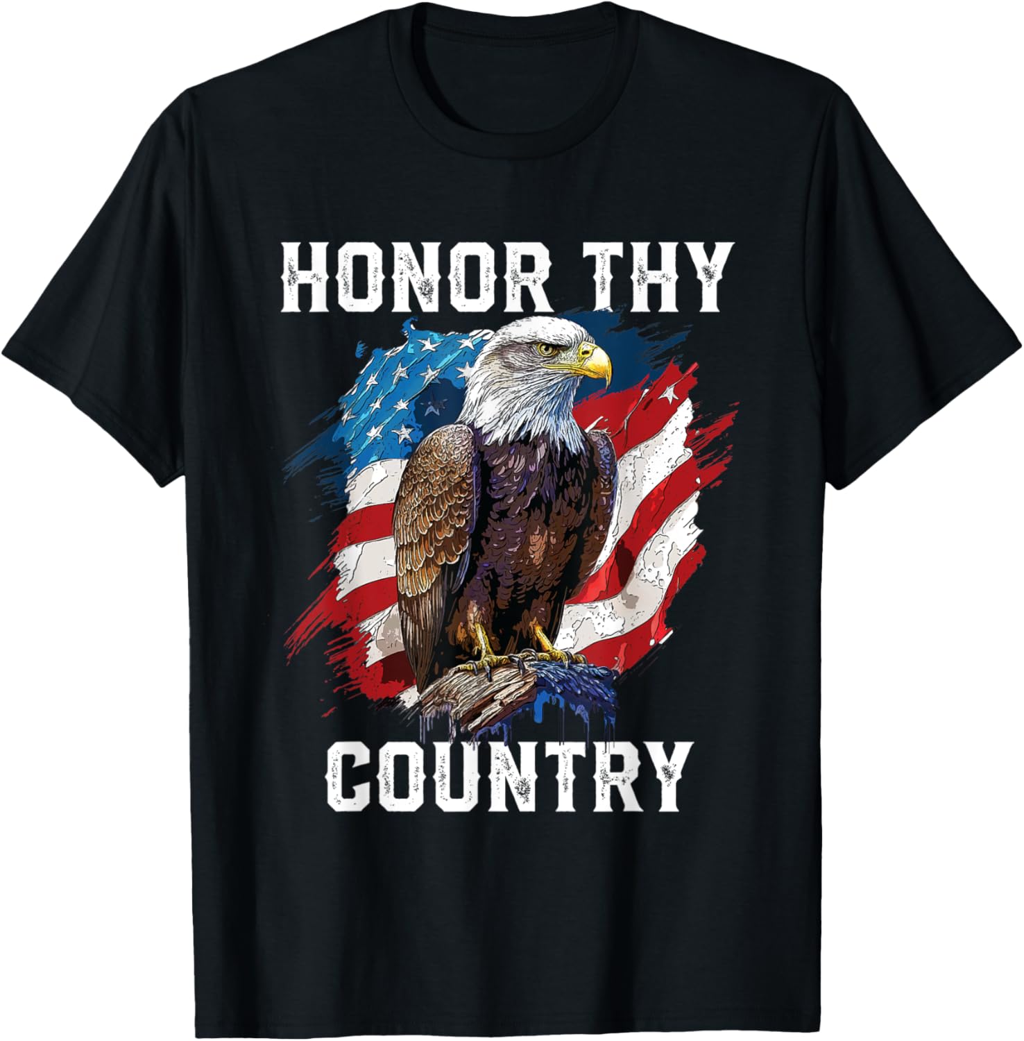 Honor Thy Country American Bald Eagle America USA Flag