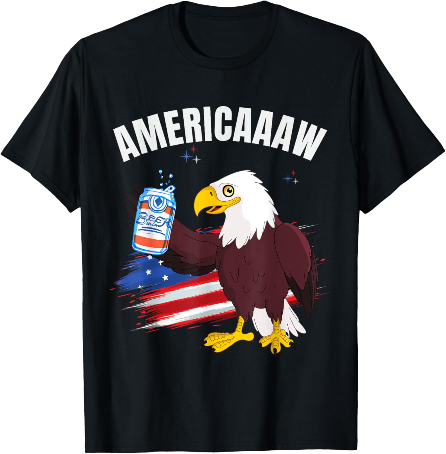 Funny 4th of July Bald Eagle Americaaaw Patriotic USA Flag