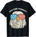 Funny Bald Eagle Sunglass American Flag T-Shirt for Women Kids Men
