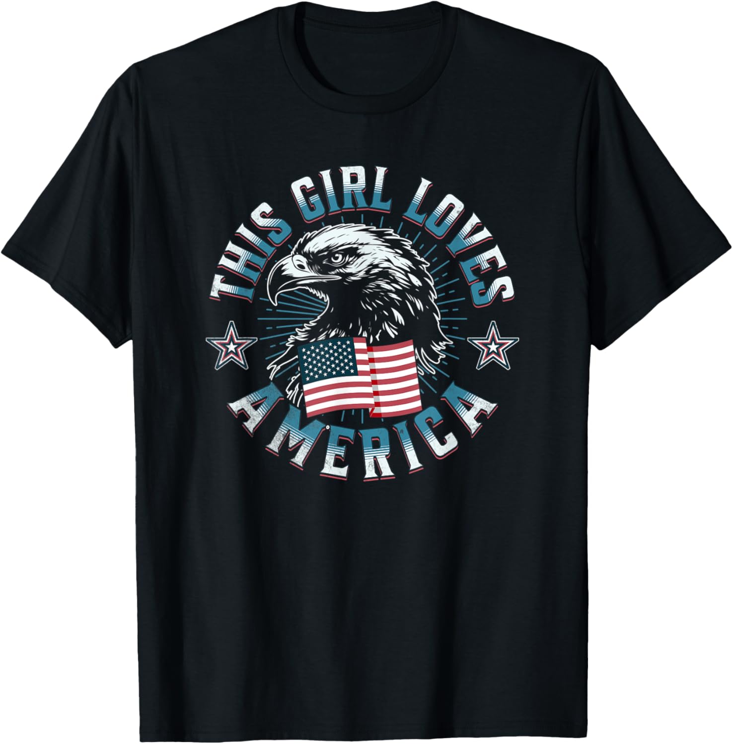 This Girl Loves America Patriotic Bald Eagle American Flag