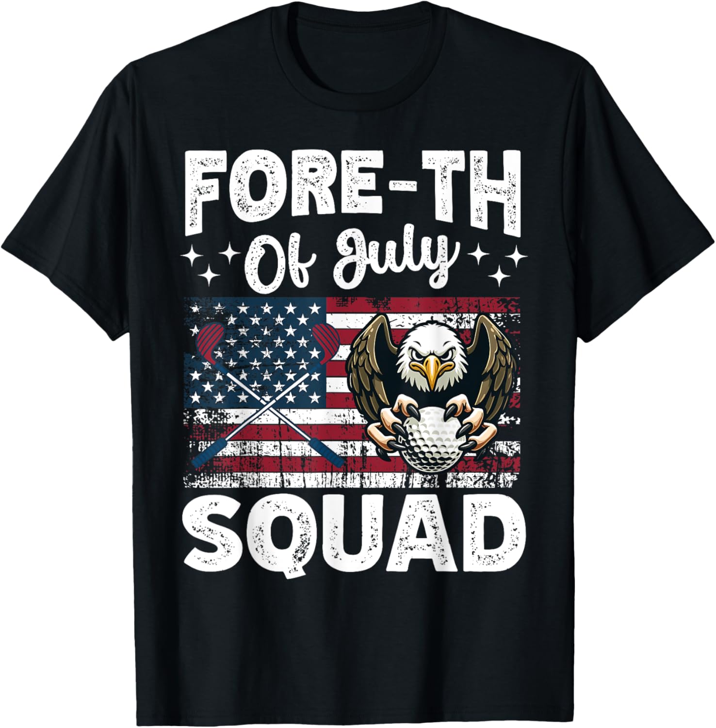 4th of July Golf Squad American Flag Bald Eagle Patriotic