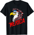 Merica Bald Eagle Mullet USA American Flag