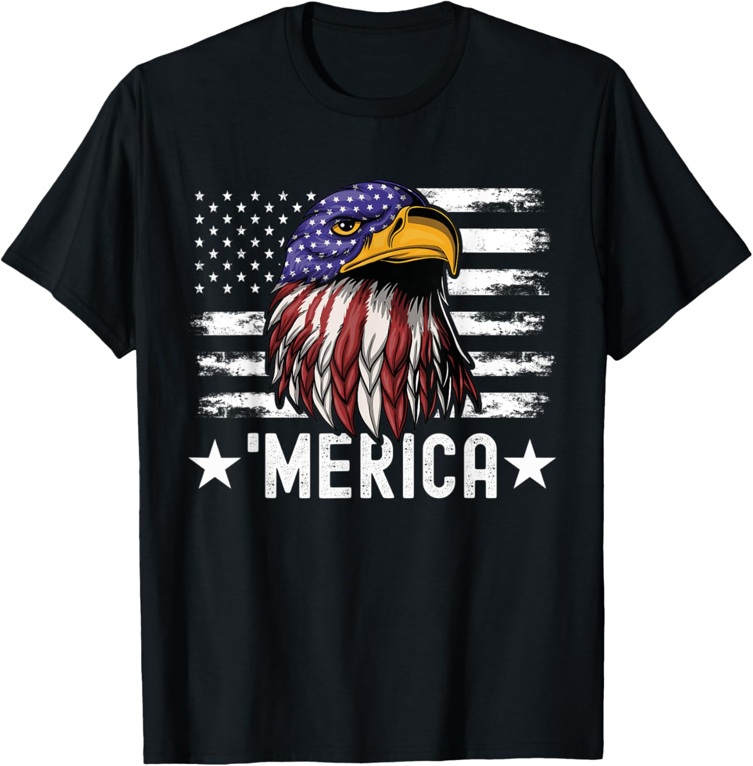Funny Patriotic 4th of July Bald Eagle American Flag Merica
