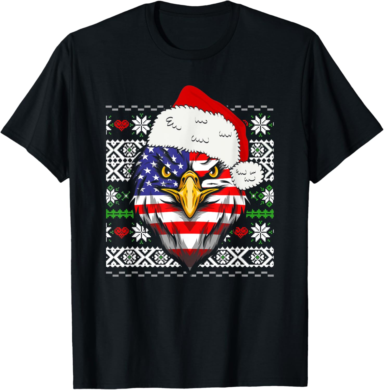 Ugly Christmas Sweater USA Flag Bald Christmas Eagle