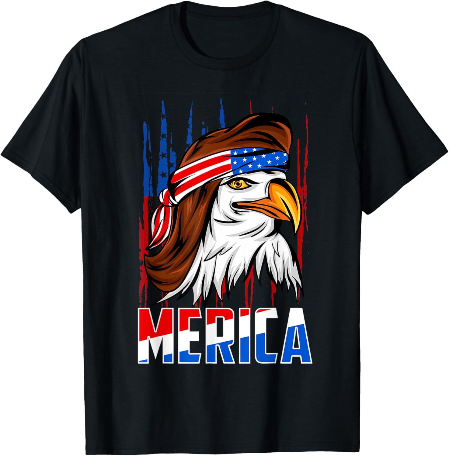 Merica for men mullet proud American eagle flag 4th of july