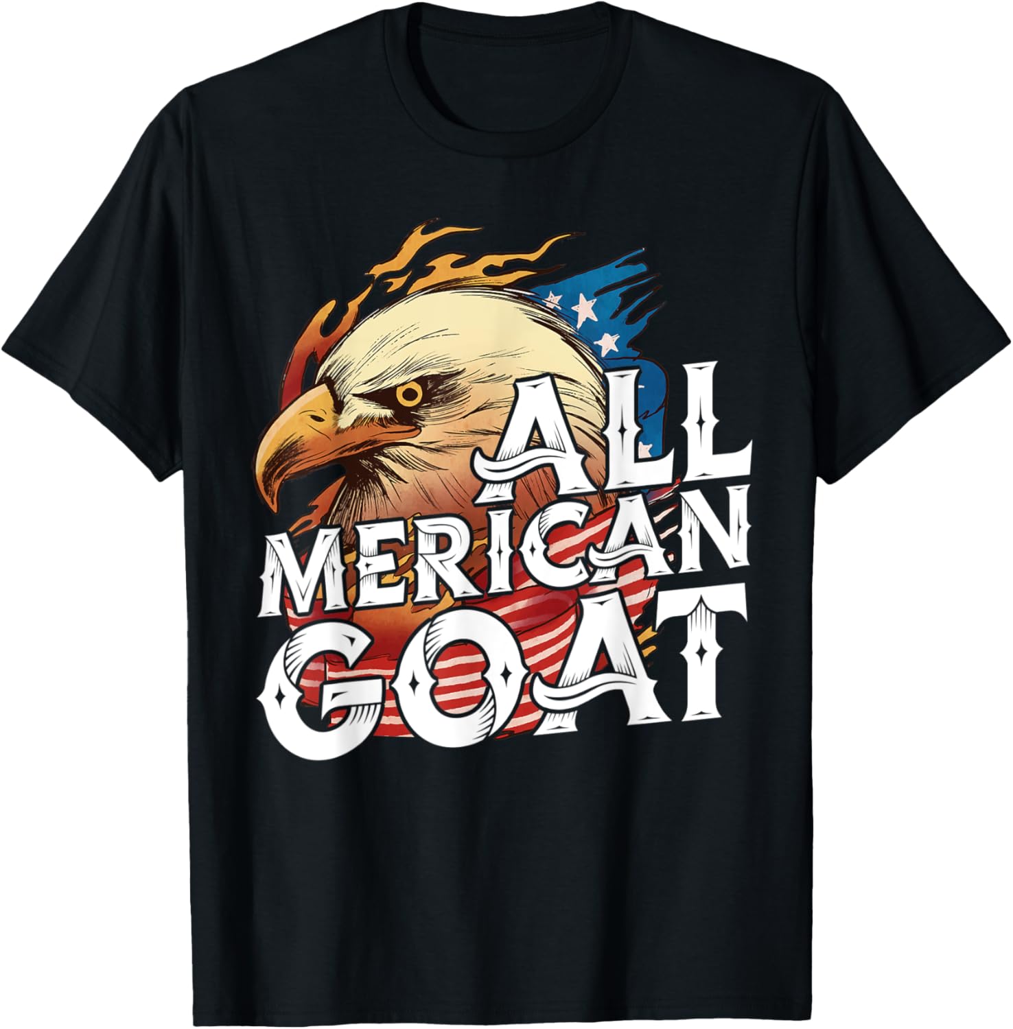 All Merican GOAT 4th of July Day Eagle USA Flag American