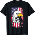 Patriotic Eagle Head American Flag T-Shirt for Women Kids Men