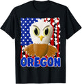 Kids Oregon Bald Eagle Tshirt Proud American Flag Boys Girls