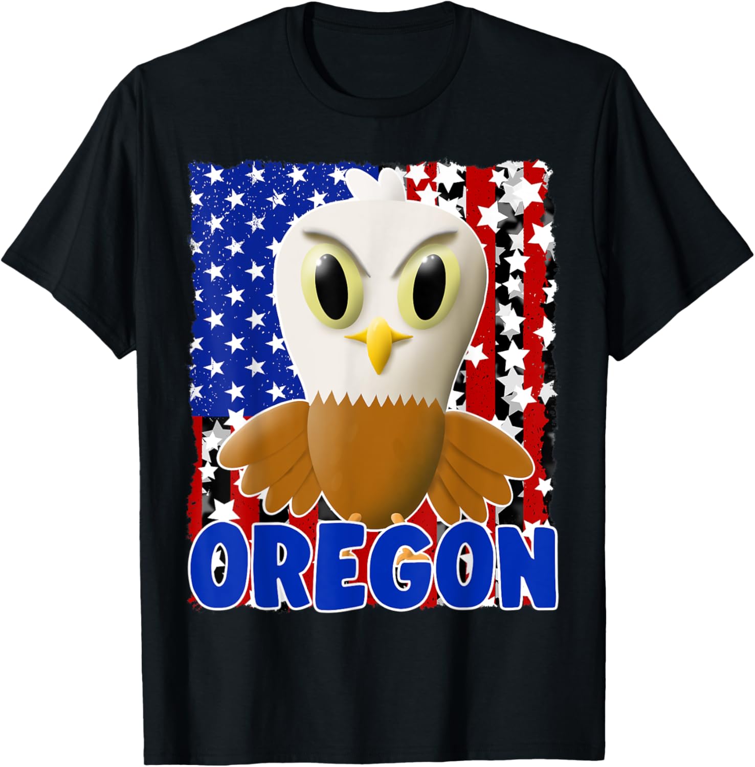 Kids Oregon Bald Eagle Tshirt Proud American Flag Boys Girls