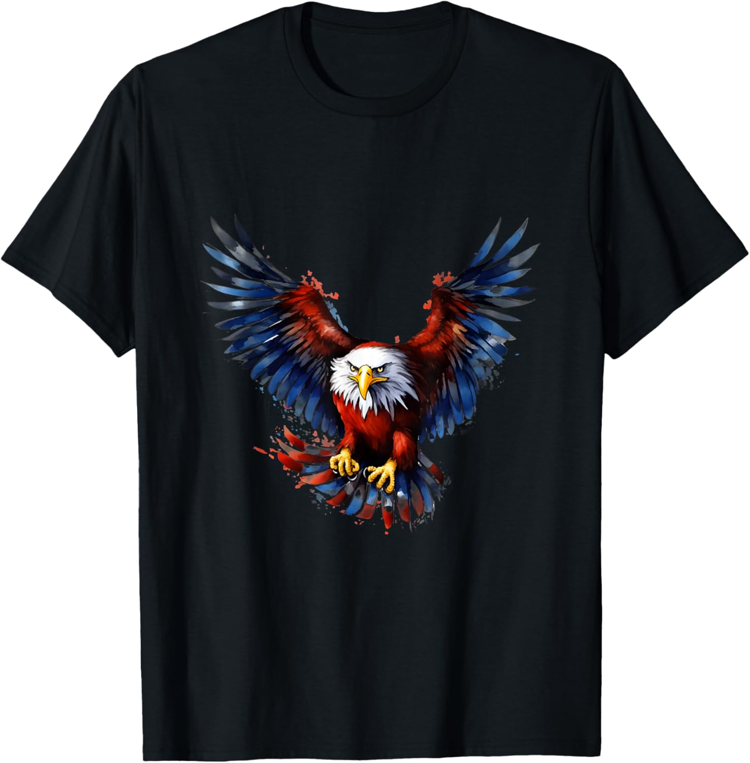 Watercolor American Patriotic Flag - Eagle Design