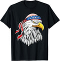 Patriotic 4th of July Shirt Men USA Flag Funny Bald Eagle