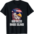 God Bless Rhode Island - Patriotic Bald Eagle American Flag