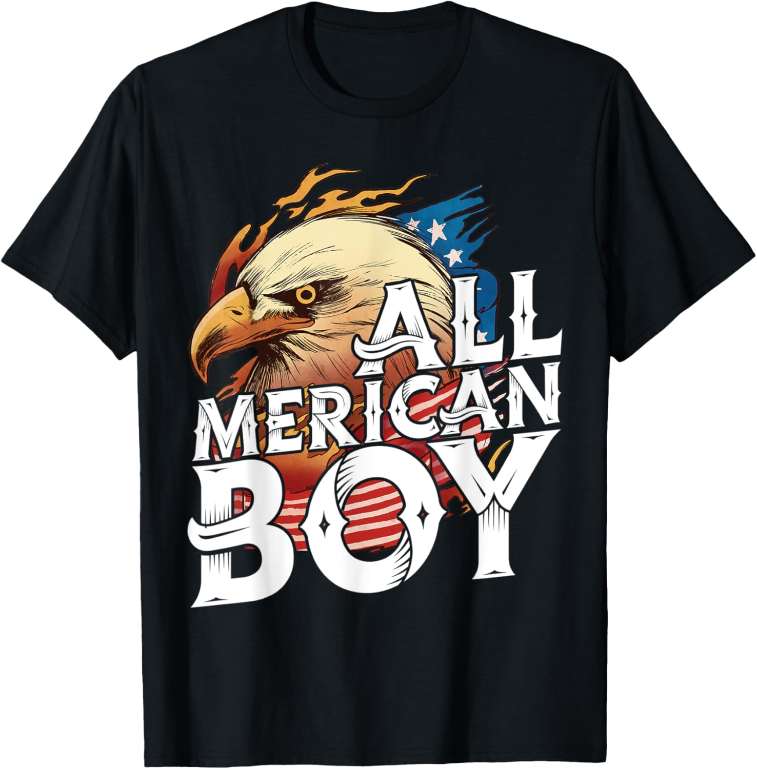 All Merican Boy 4th of July Day Eagle USA Flag American